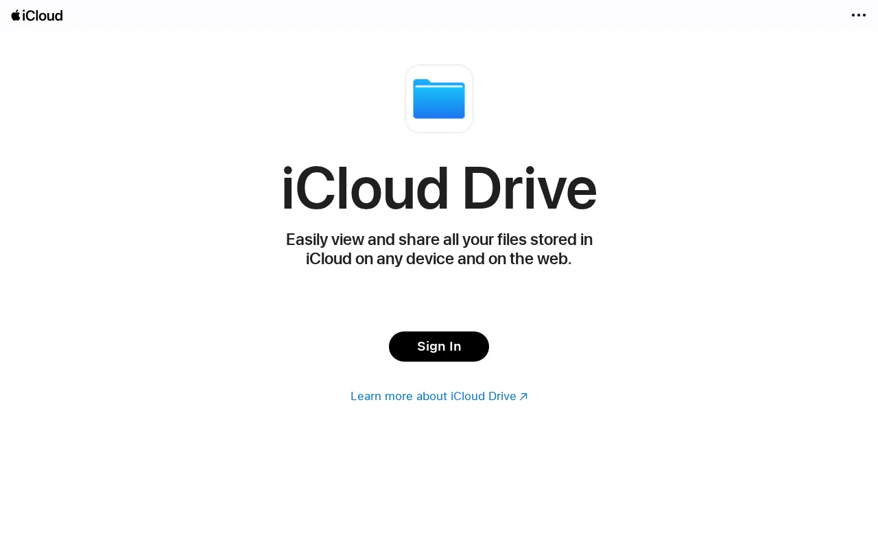 Screenshot of iCloud Drive