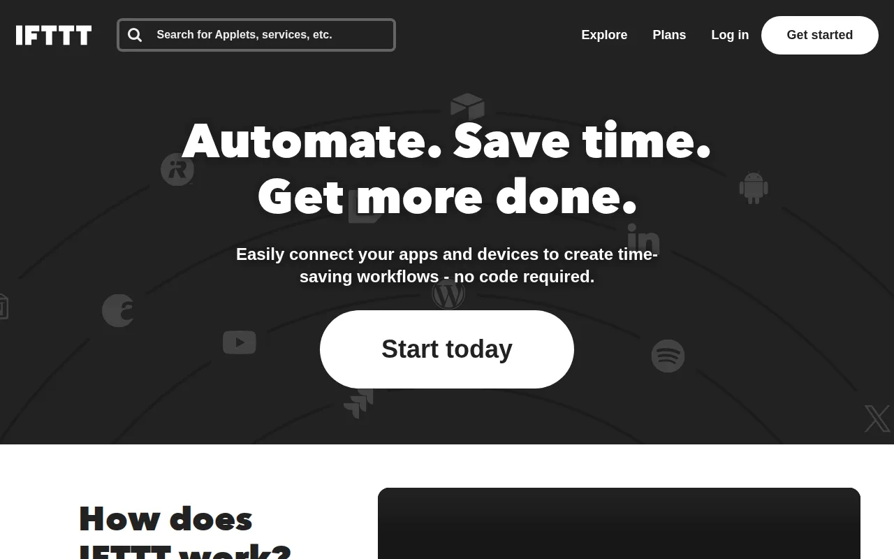 Screenshot of IFTTT
