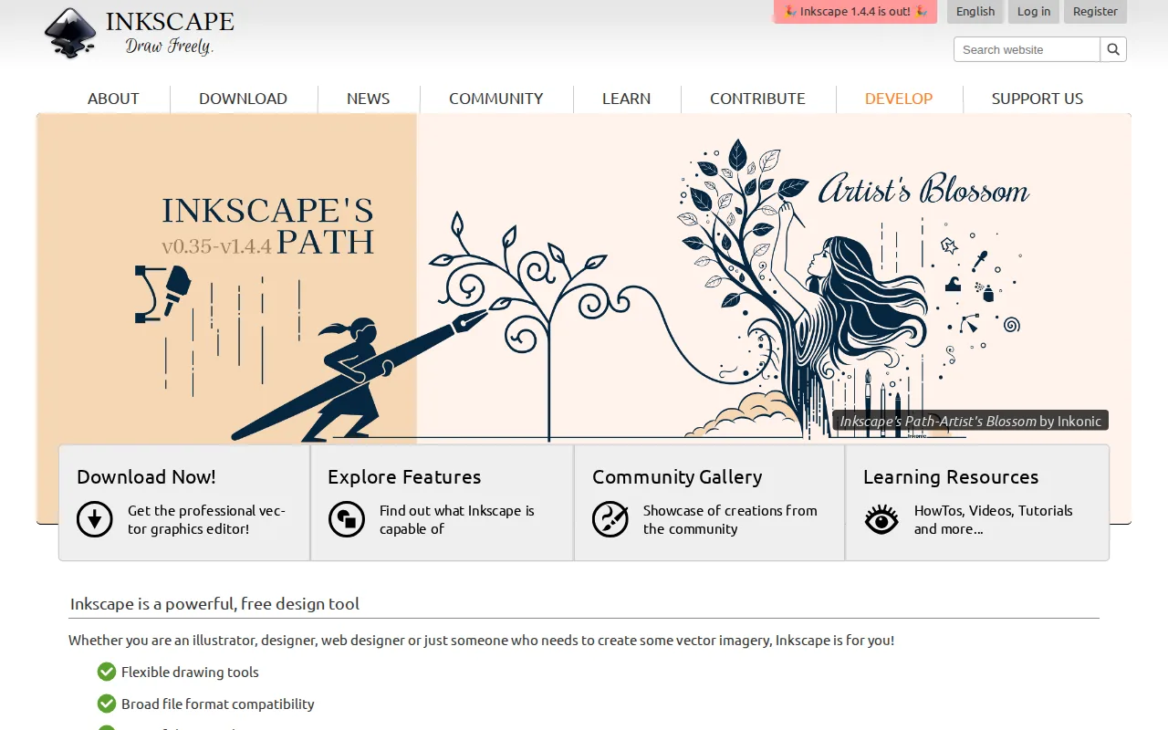 Screenshot of Inkscape