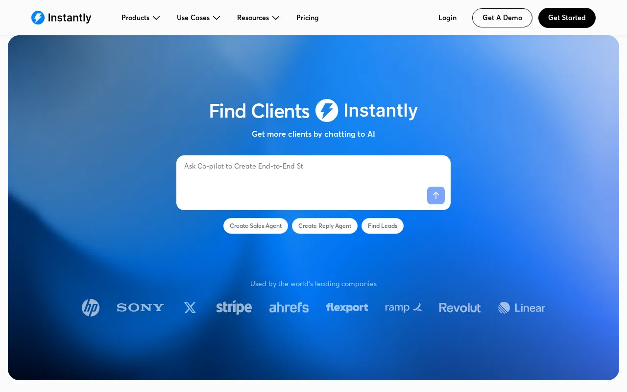 Screenshot of Instantly