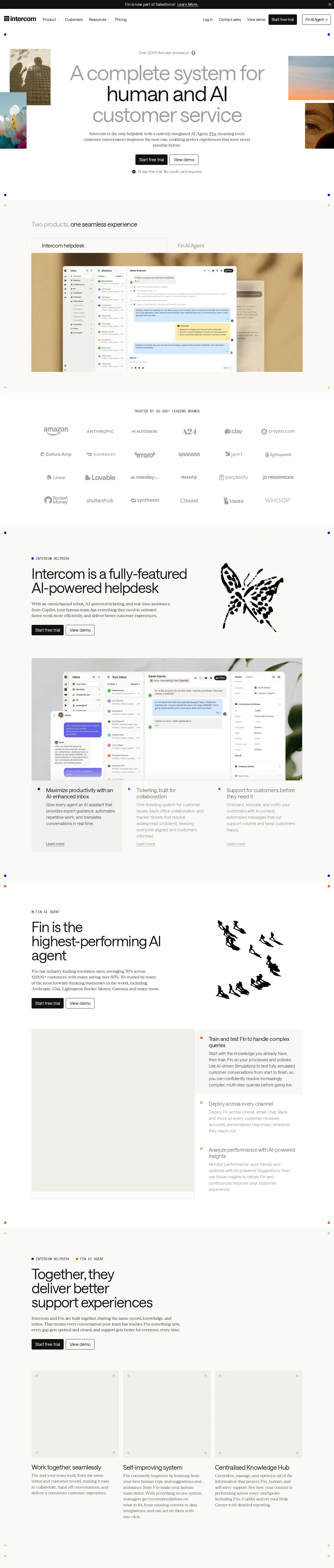 Screenshot of Intercom