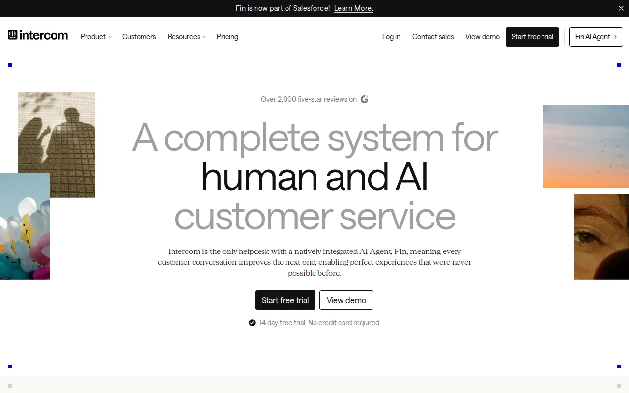 Screenshot of Intercom