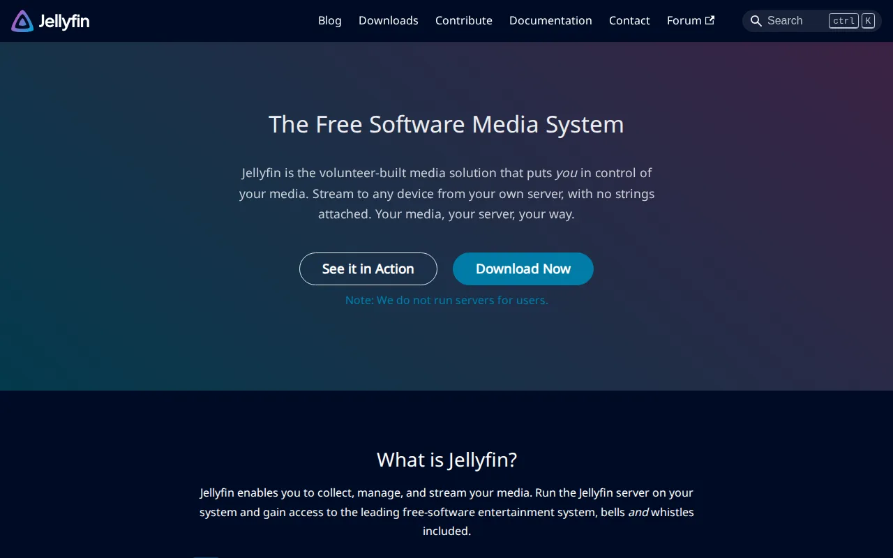 Screenshot of Jellyfin