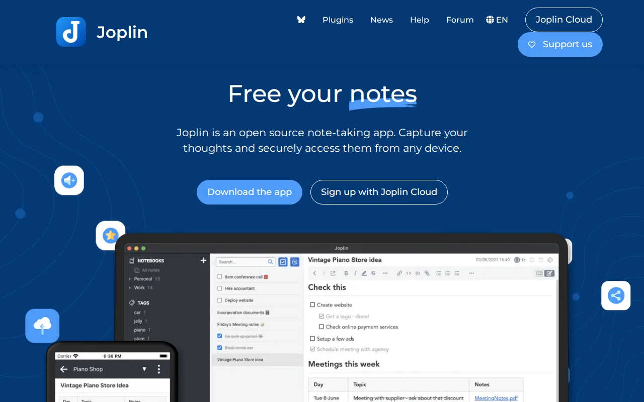 Screenshot of Joplin