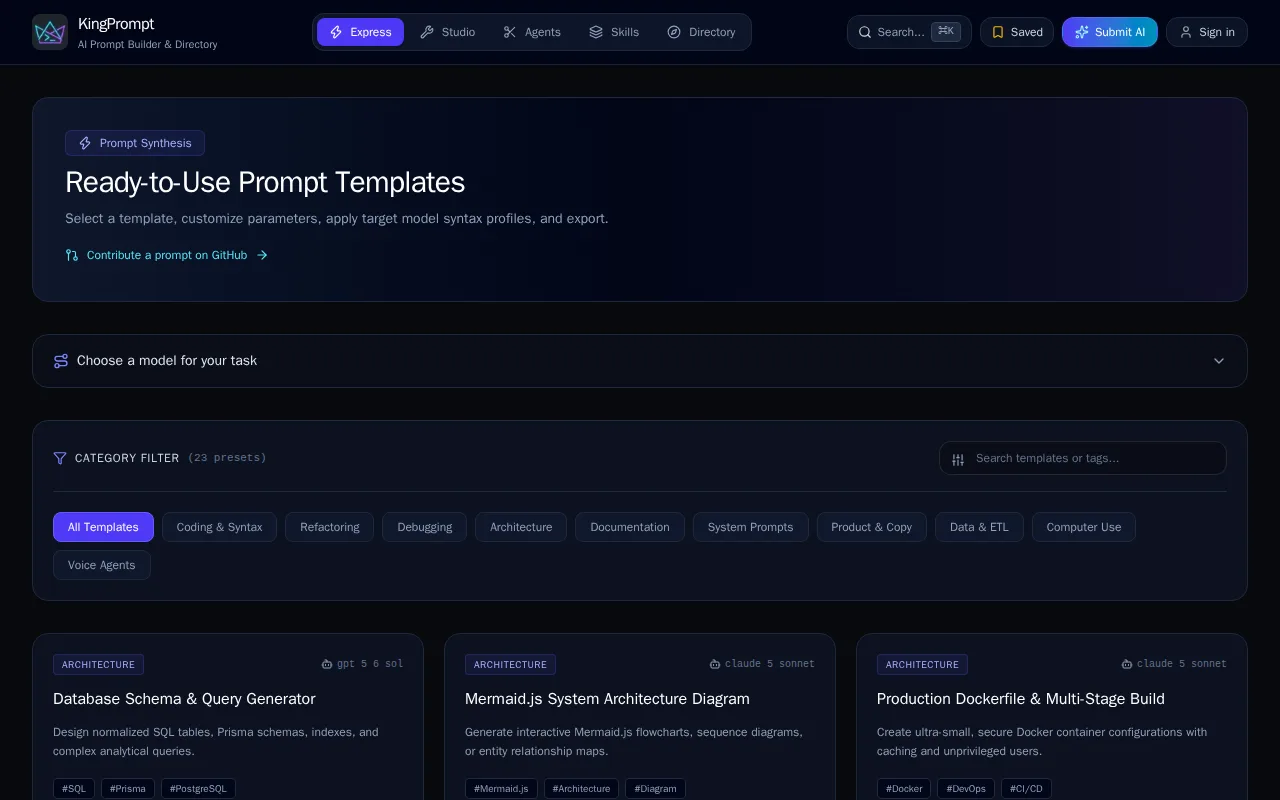 Screenshot of KingPrompt