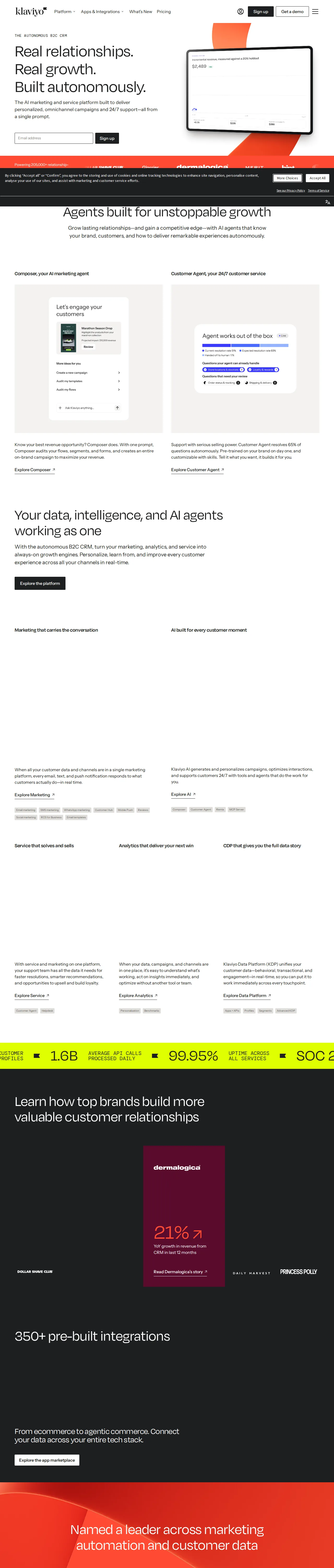 Screenshot of Klaviyo