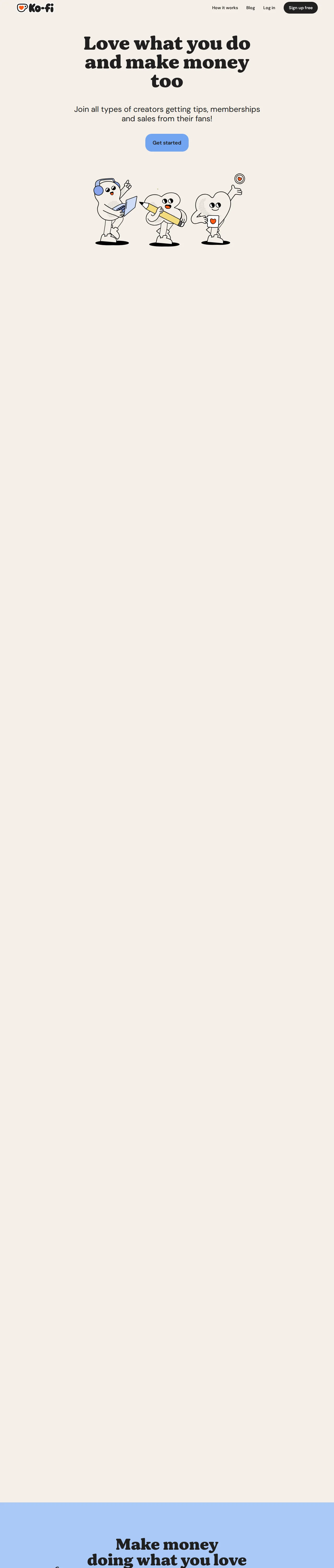 Screenshot of Ko-fi