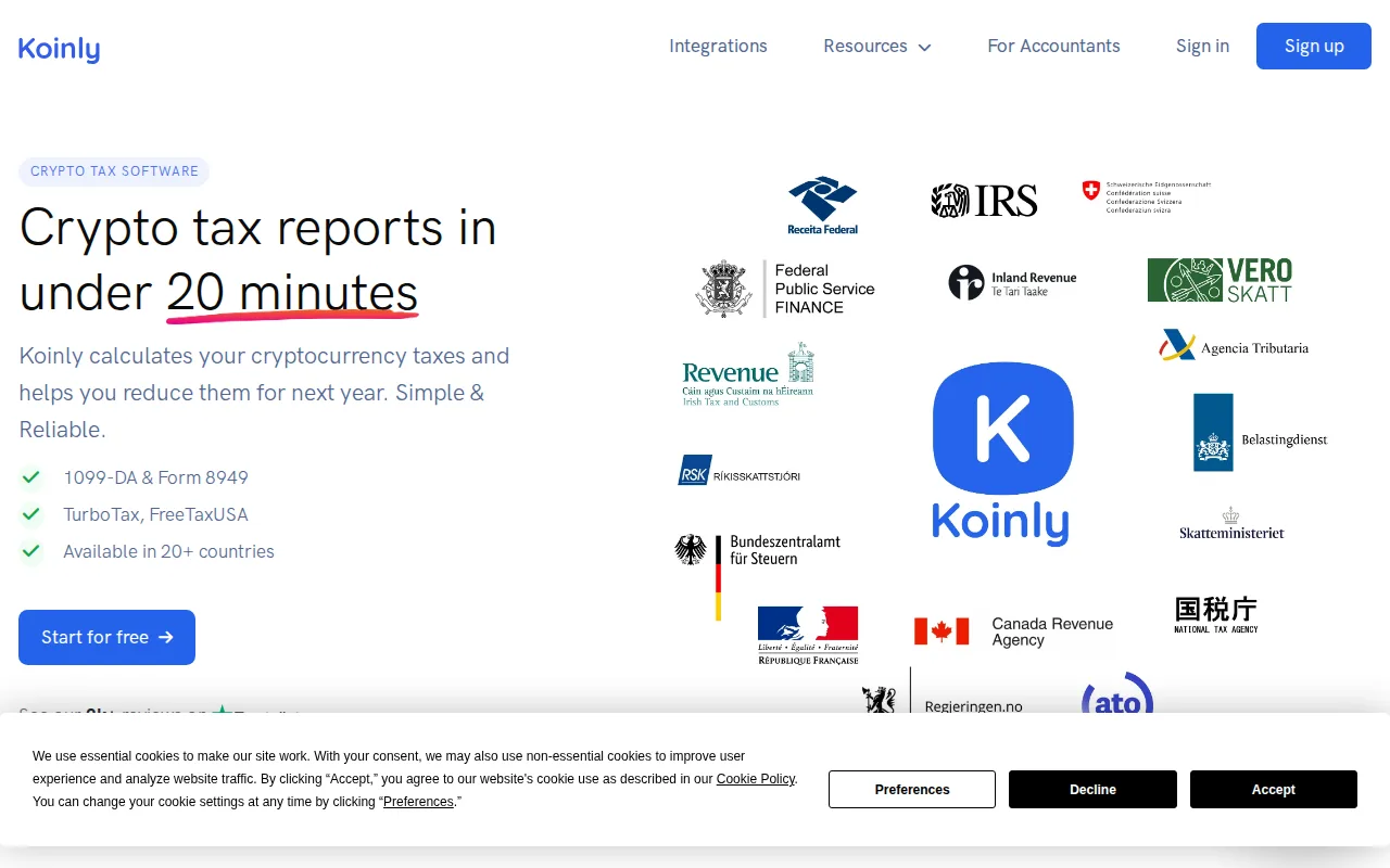 Screenshot of Koinly