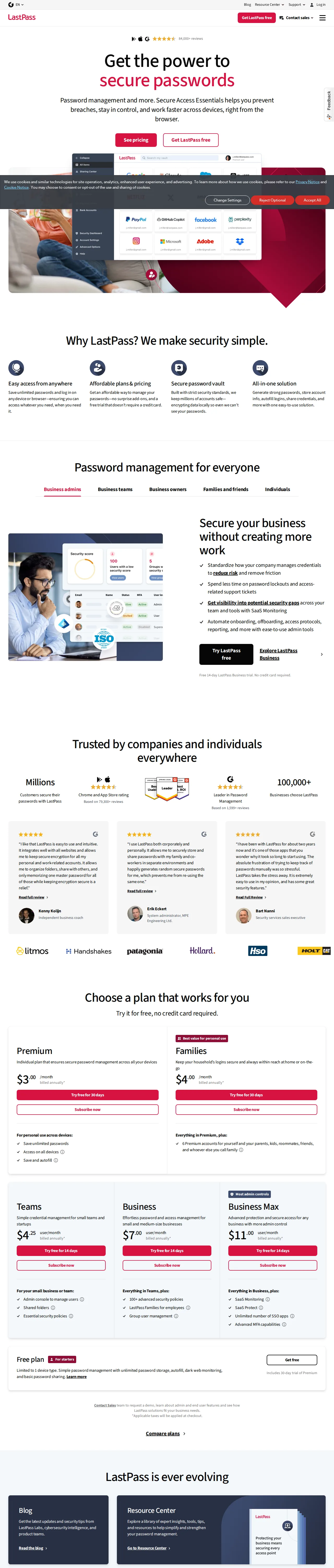 Screenshot of LastPass