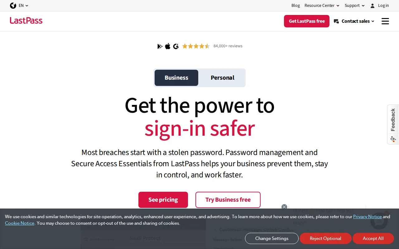 Screenshot of LastPass