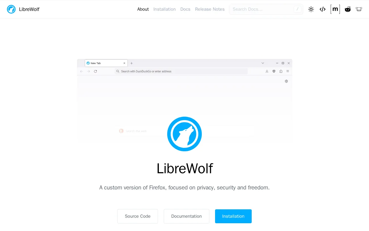Screenshot of LibreWolf