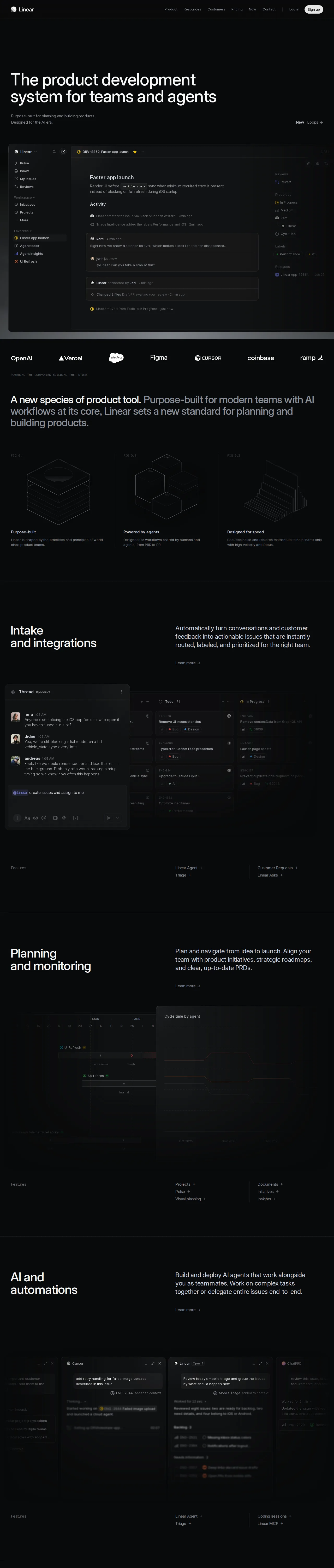 Screenshot of Linear