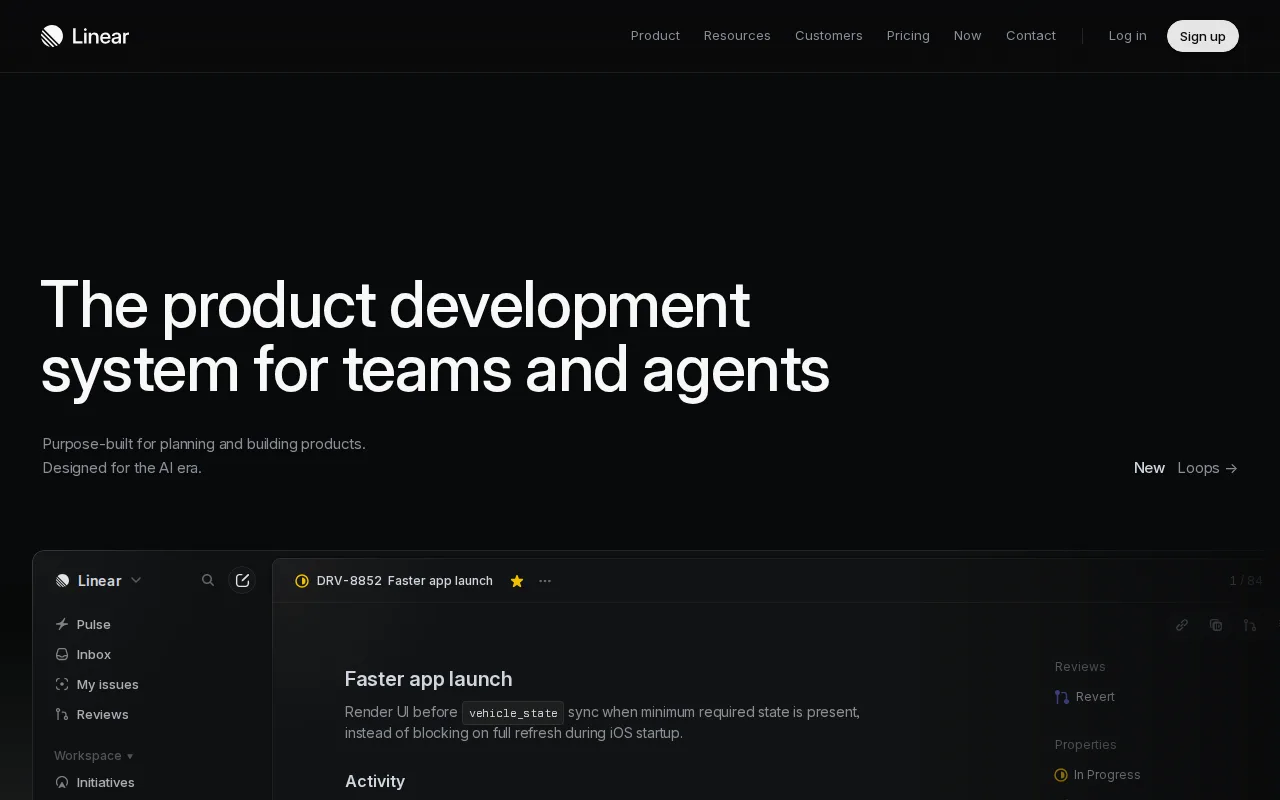 Screenshot of Linear