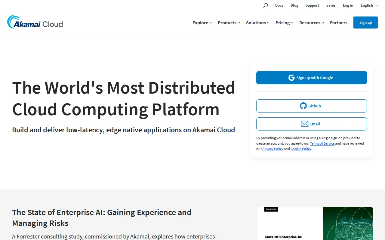 Screenshot of Linode (Akamai)