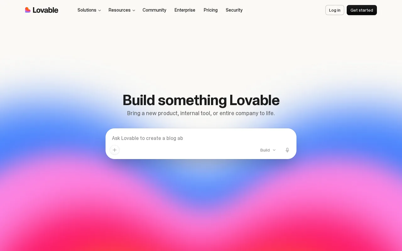 Screenshot of Lovable