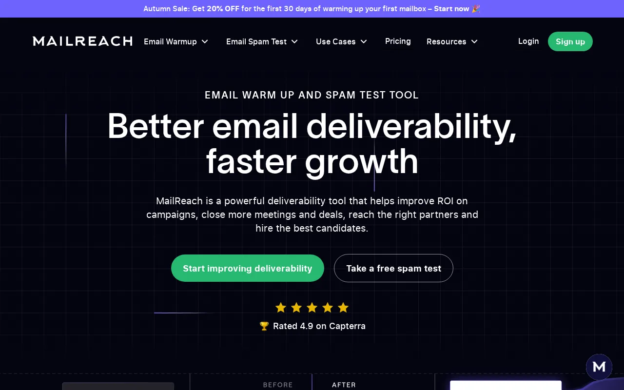 Screenshot of MailReach