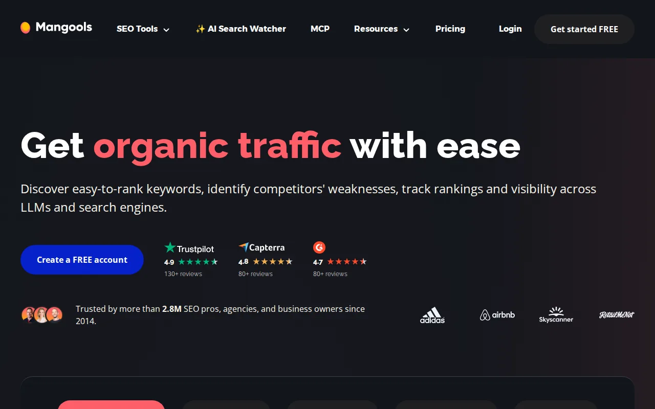 Screenshot of Mangools