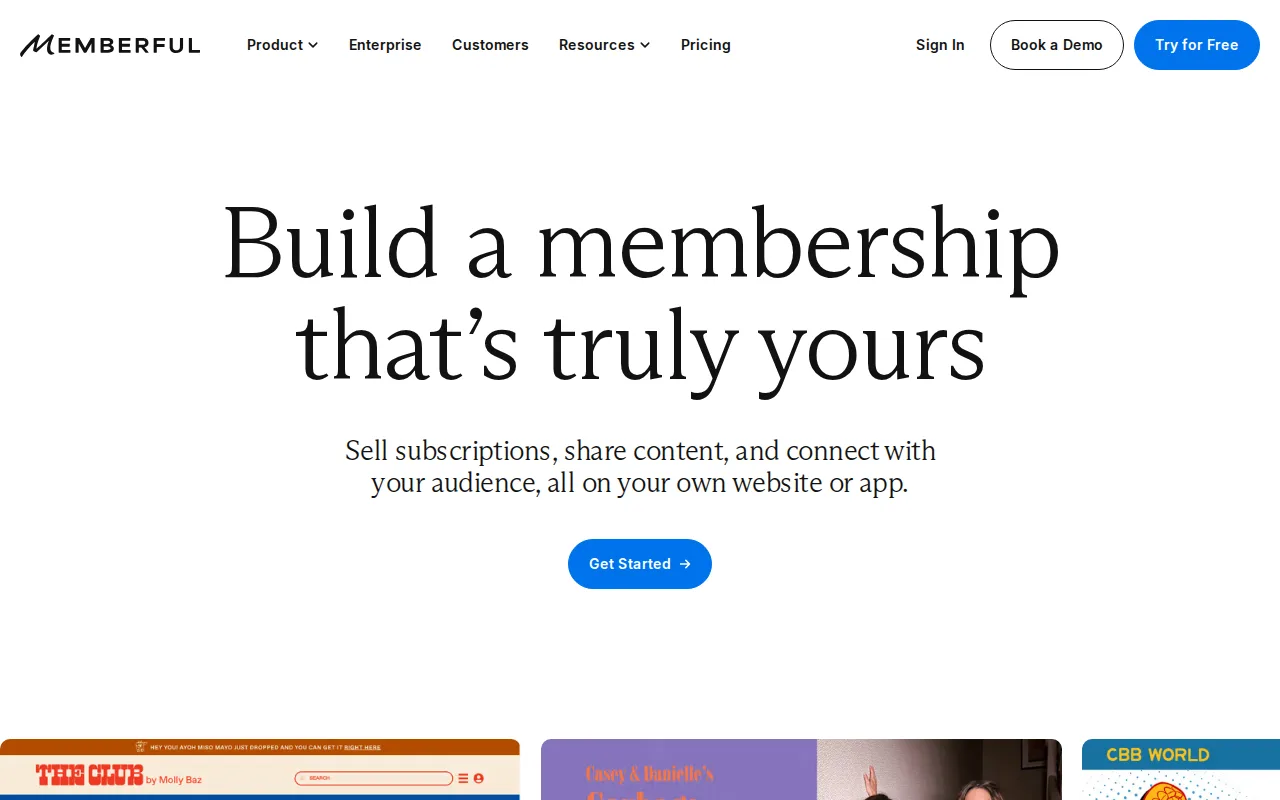 Screenshot of Memberful