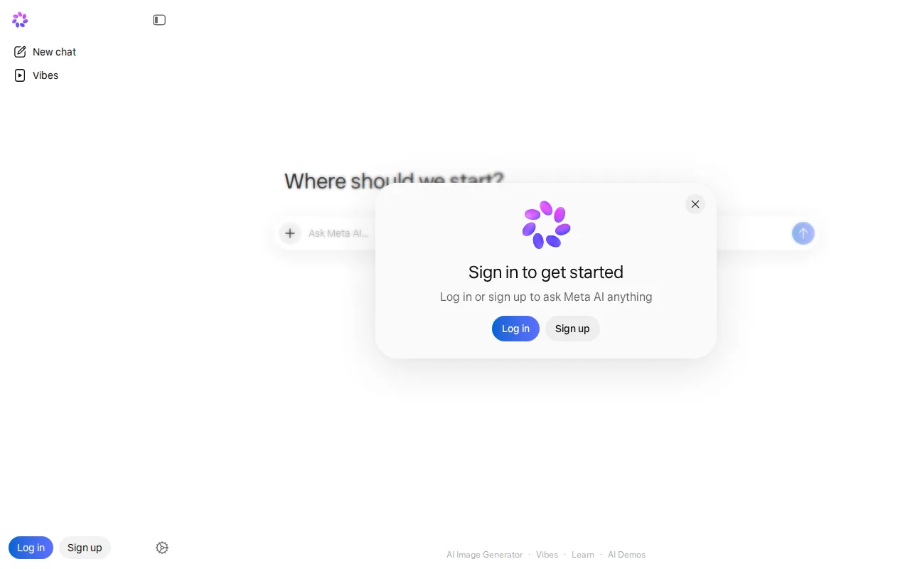Screenshot of Meta AI