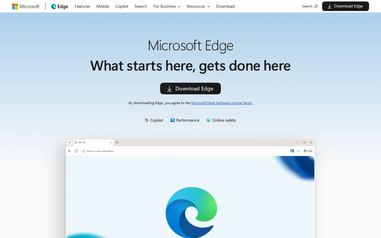 Screenshot of Microsoft Edge