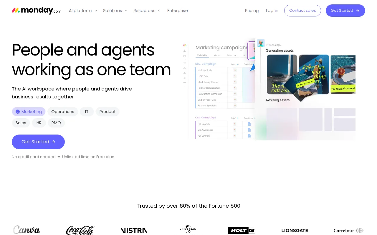 Screenshot of monday.com