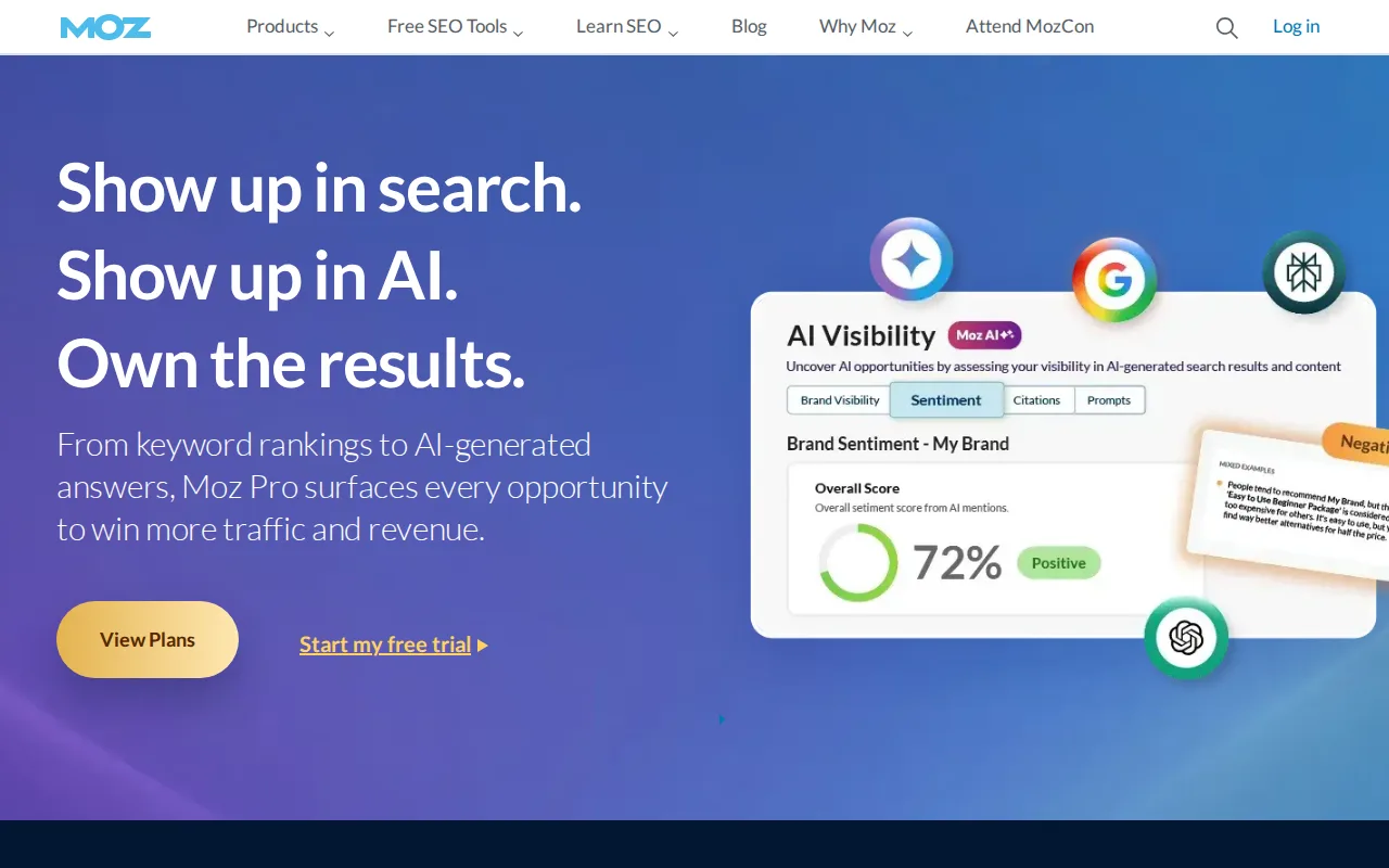 Screenshot of Moz Pro