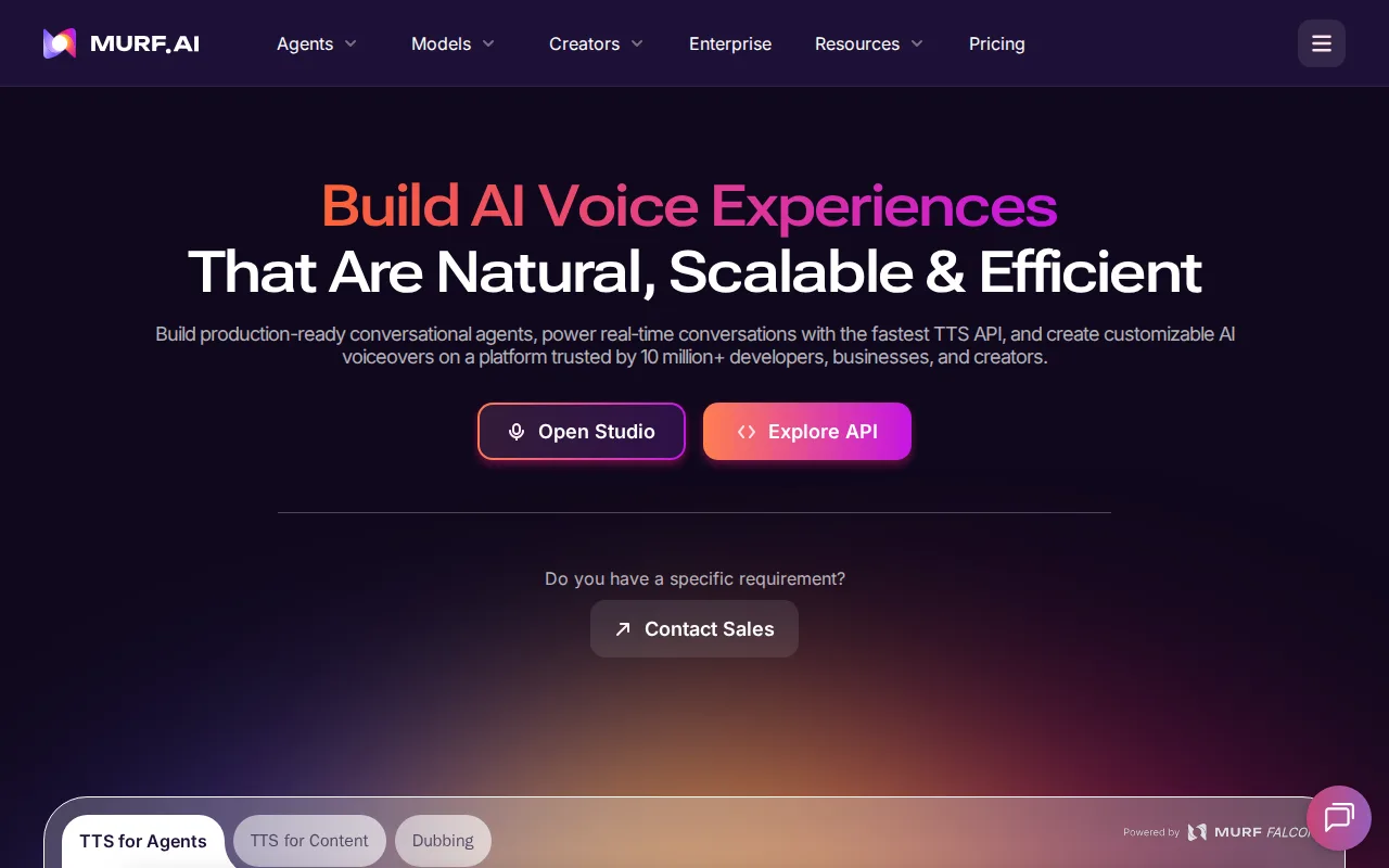 Screenshot of Murf AI