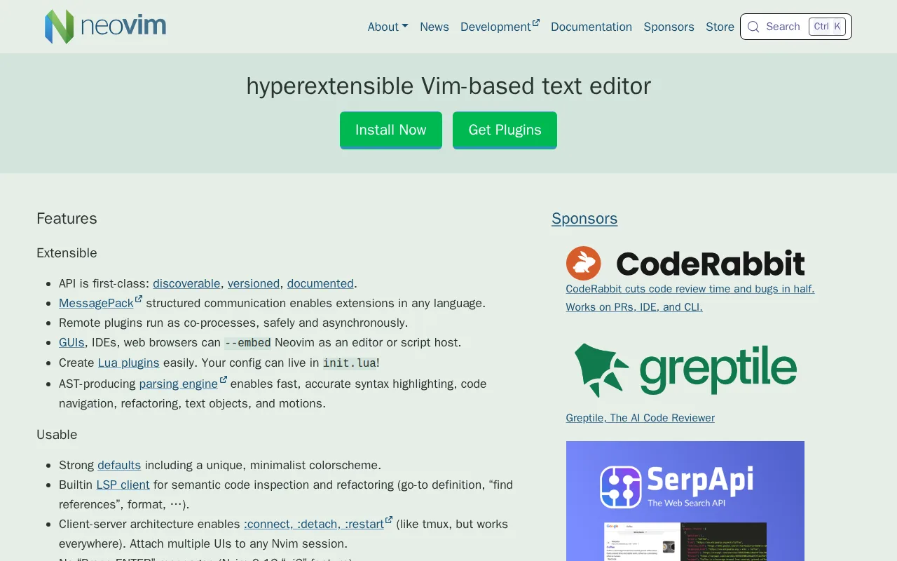 Screenshot of Neovim