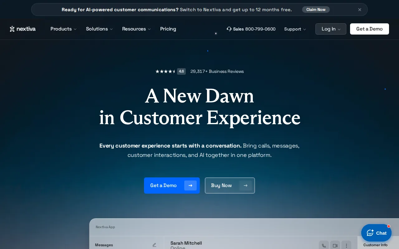 Screenshot of Nextiva