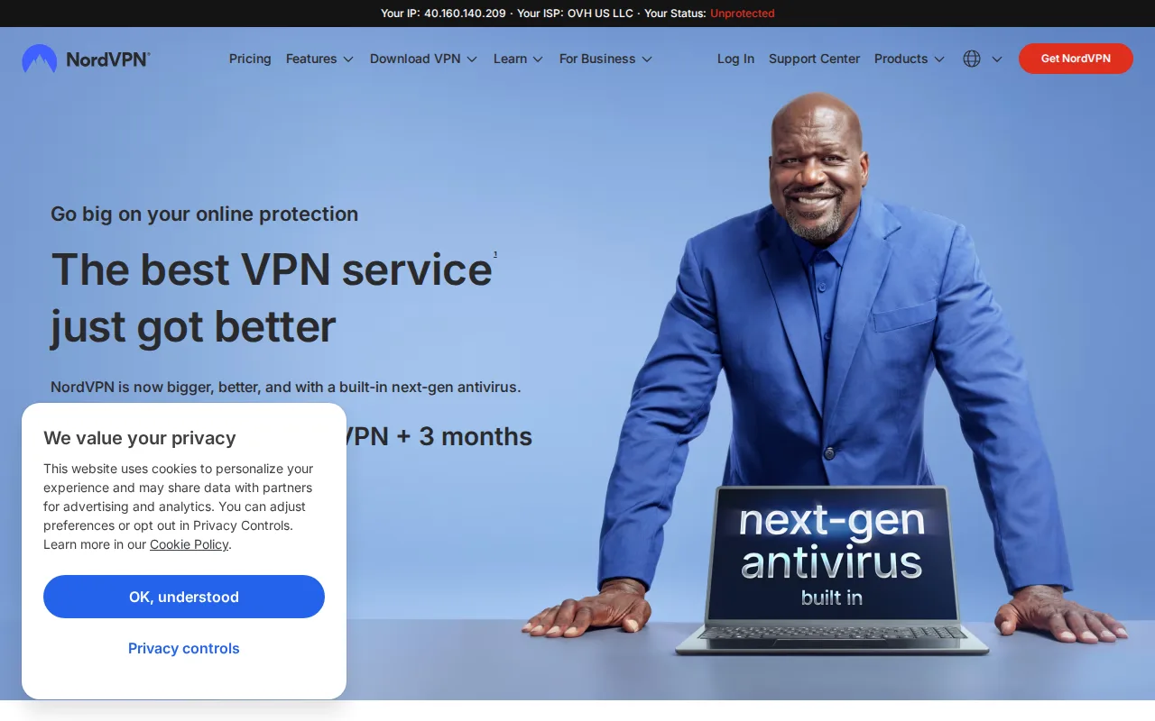 Screenshot of NordVPN