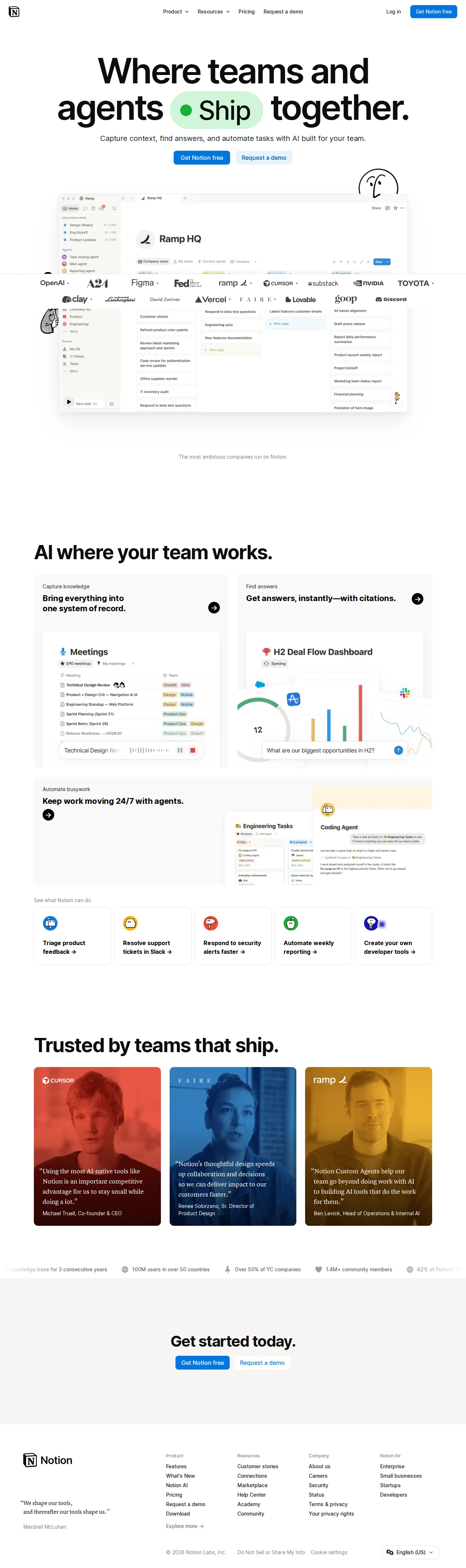 Screenshot of Notion