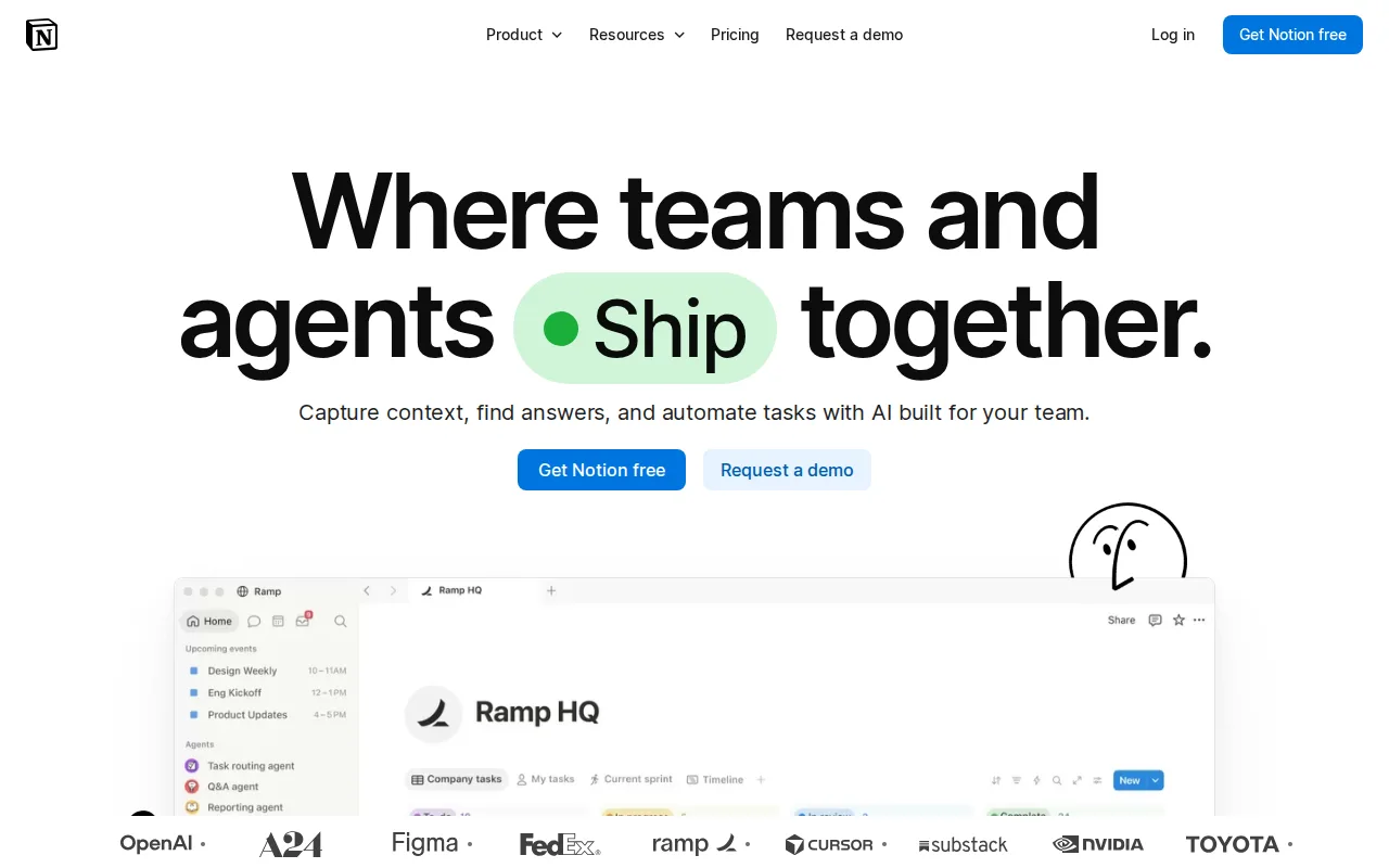 Screenshot of Notion