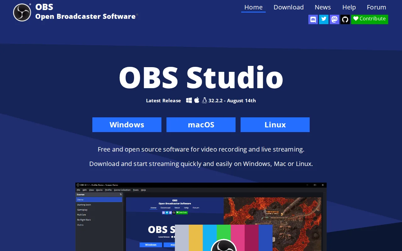 Screenshot of OBS Studio