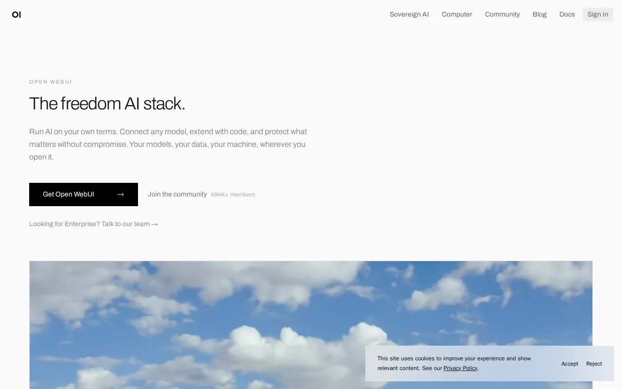 Screenshot of Open WebUI