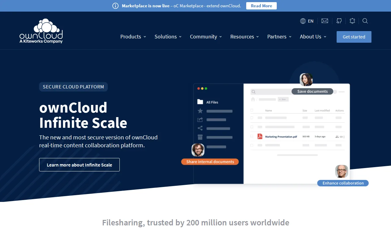 Screenshot of ownCloud