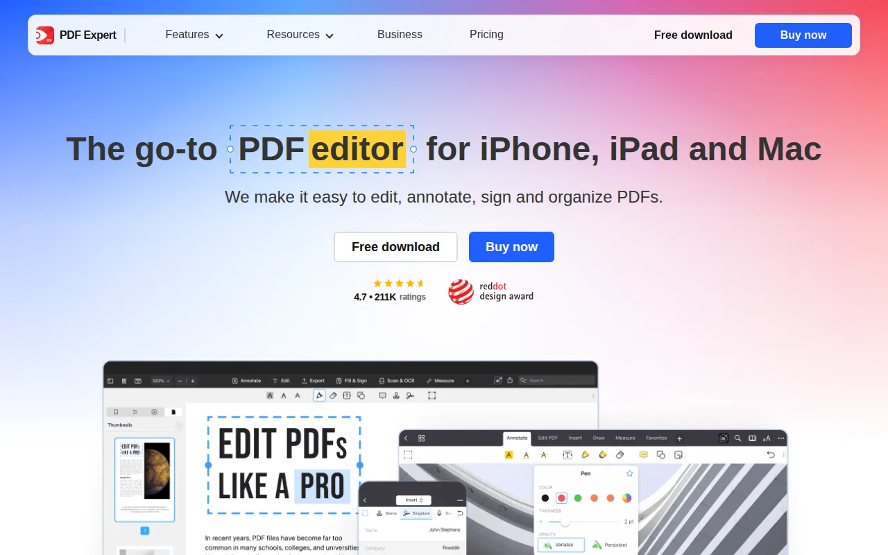 Screenshot of PDF Expert