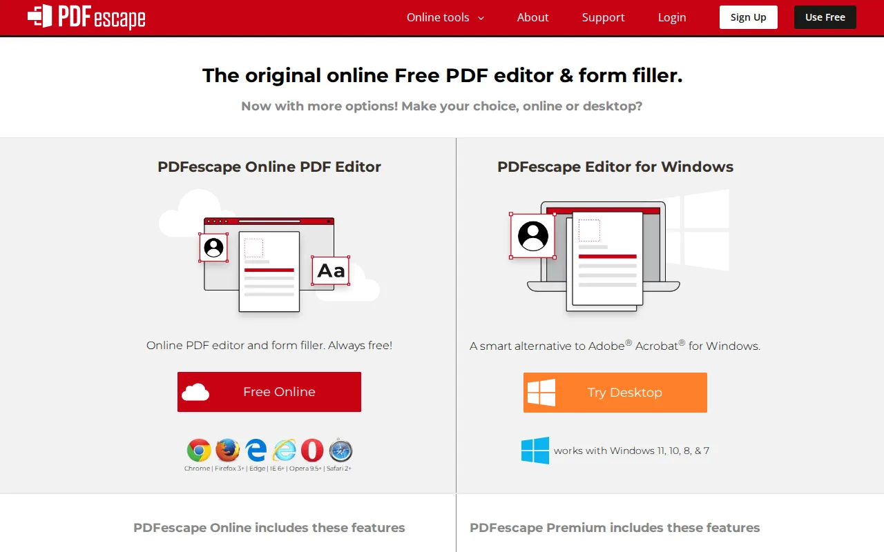 Screenshot of PDFescape
