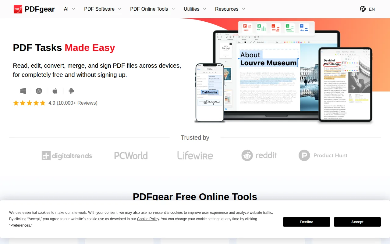 Screenshot of PDFgear