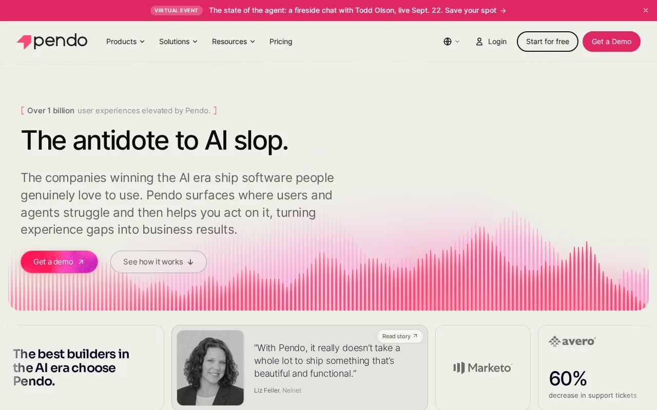 Screenshot of Pendo