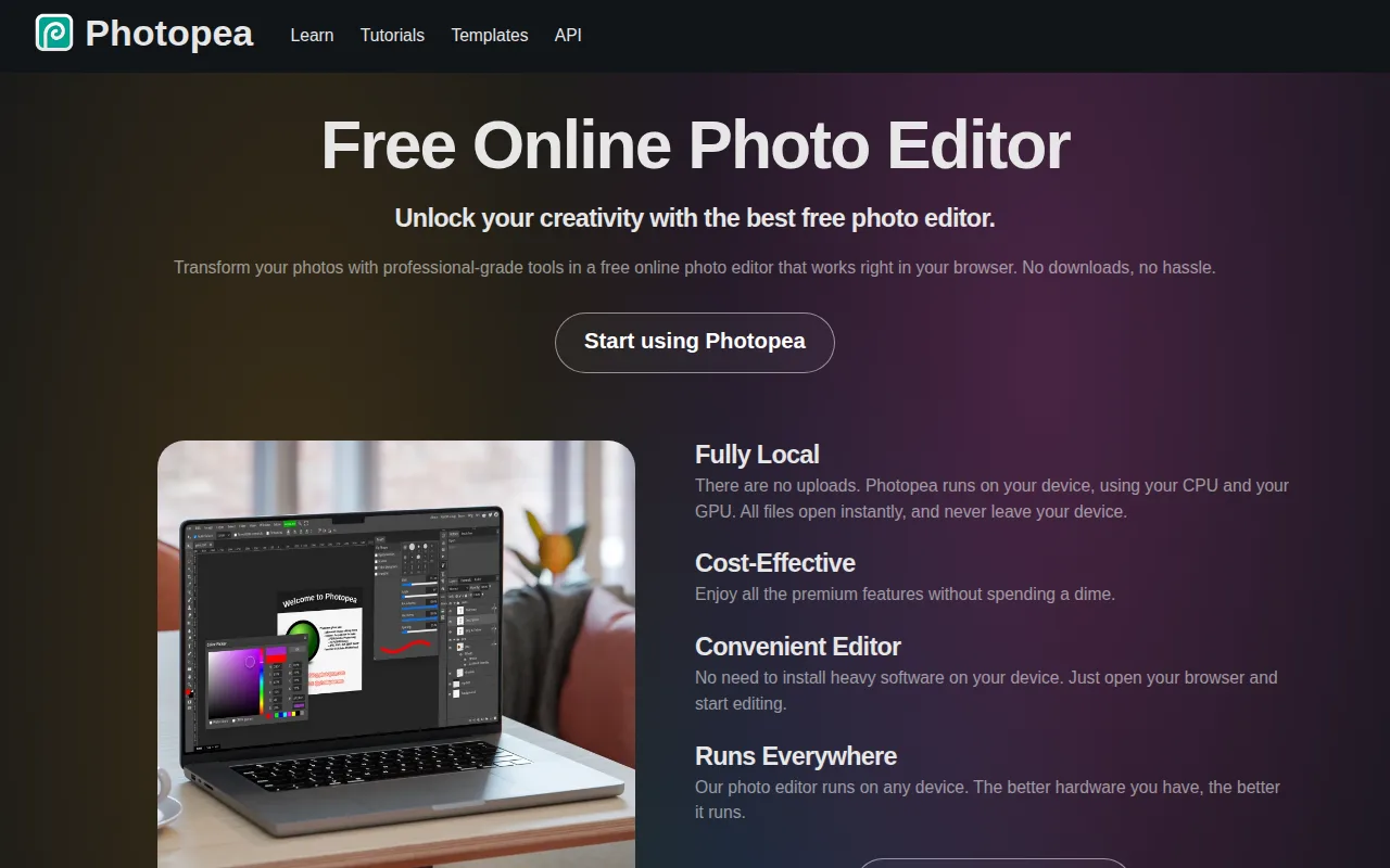 Screenshot of Photopea