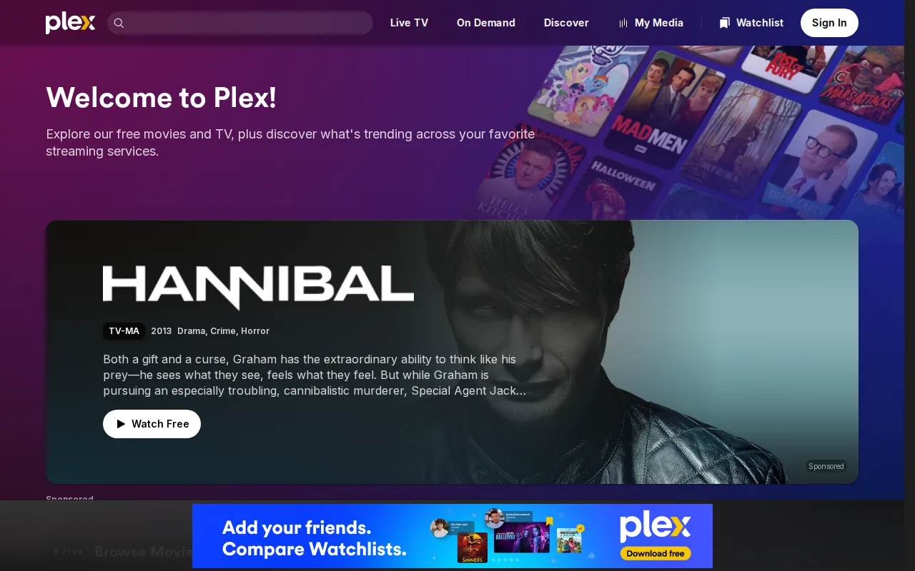 Screenshot of Plex