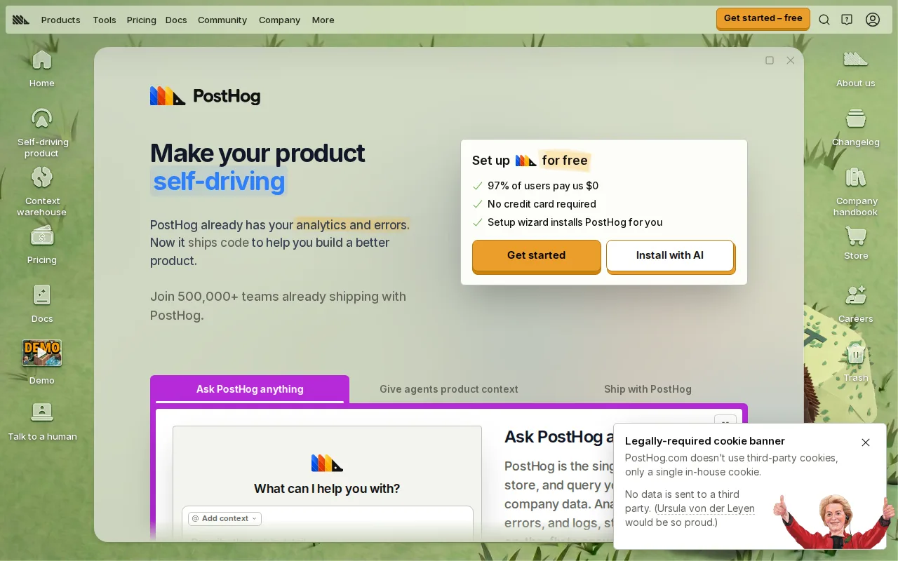 Screenshot of PostHog