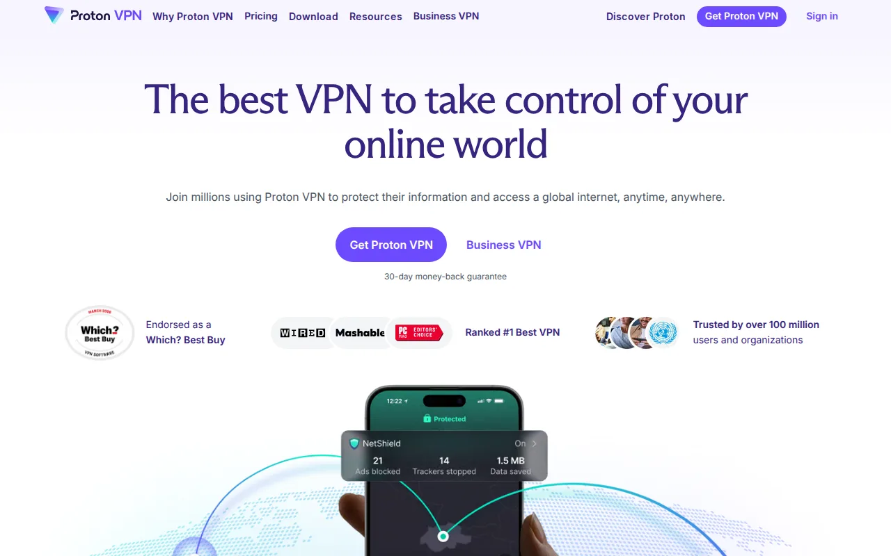 Screenshot of Proton VPN