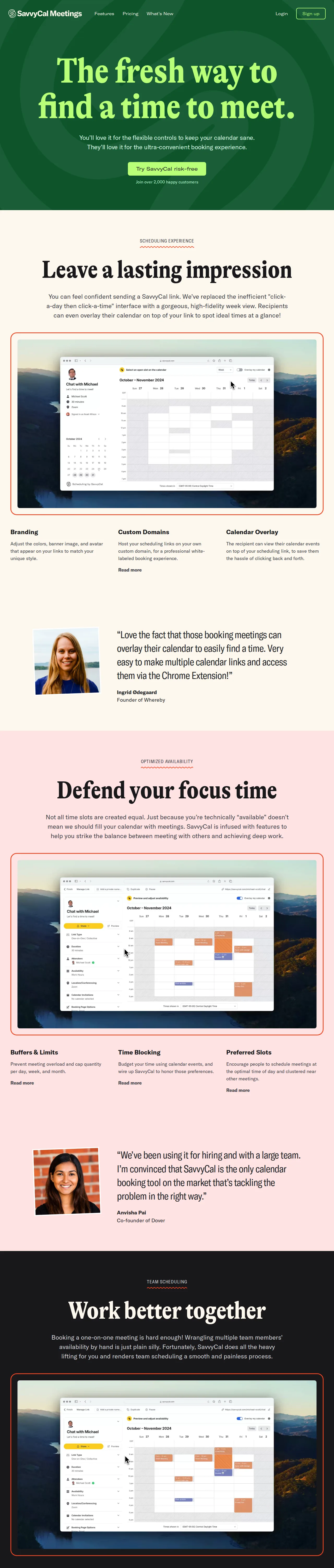Screenshot of SavvyCal