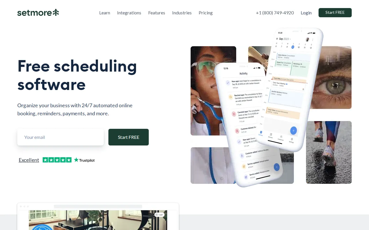 Screenshot of Setmore