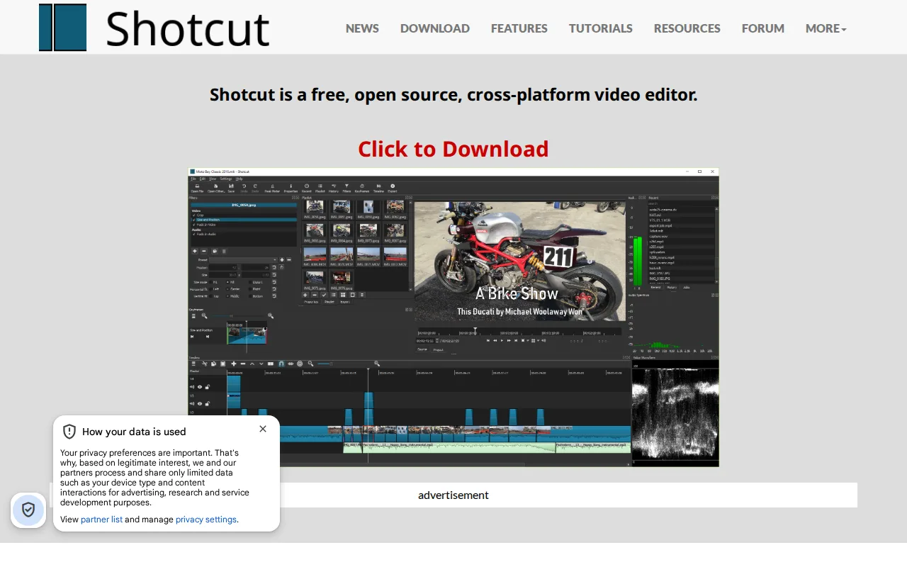 Screenshot of Shotcut