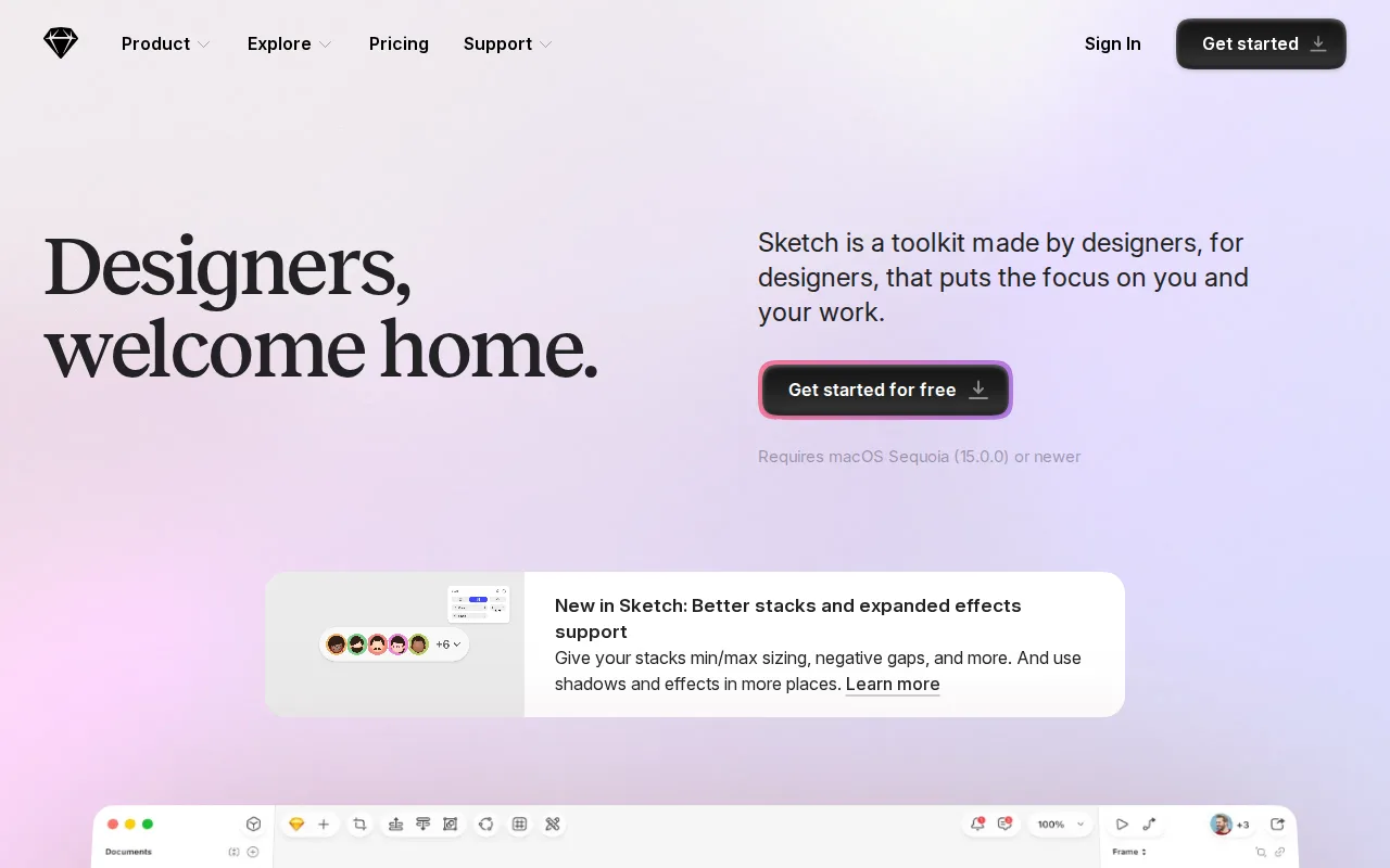 Screenshot of Sketch