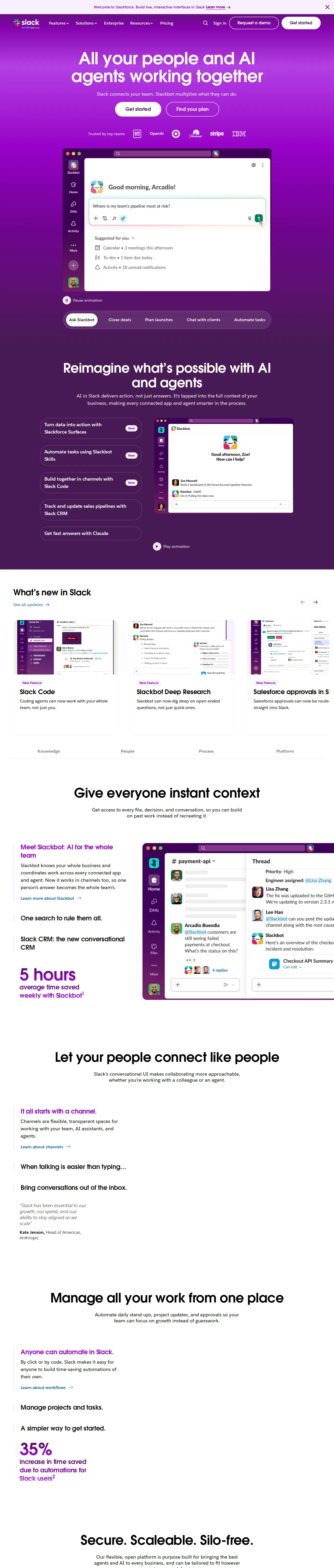 Screenshot of Slack