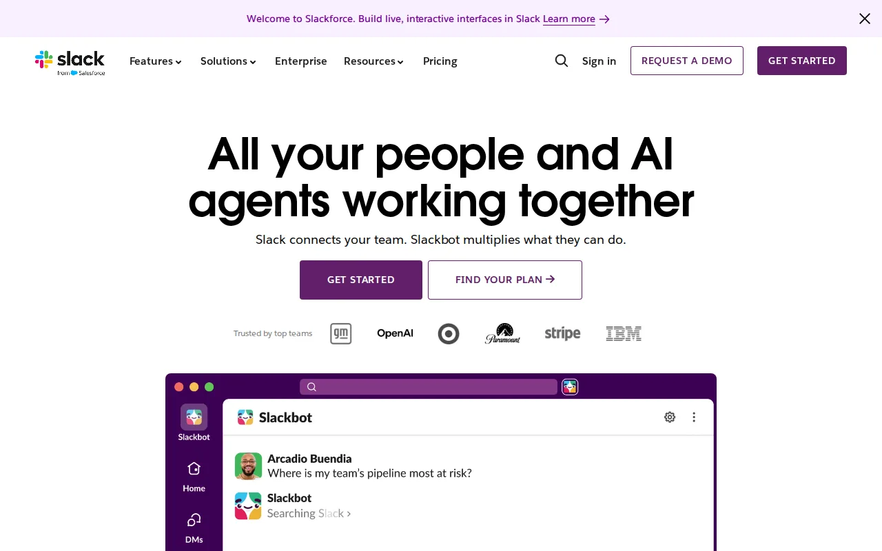 Screenshot of Slack