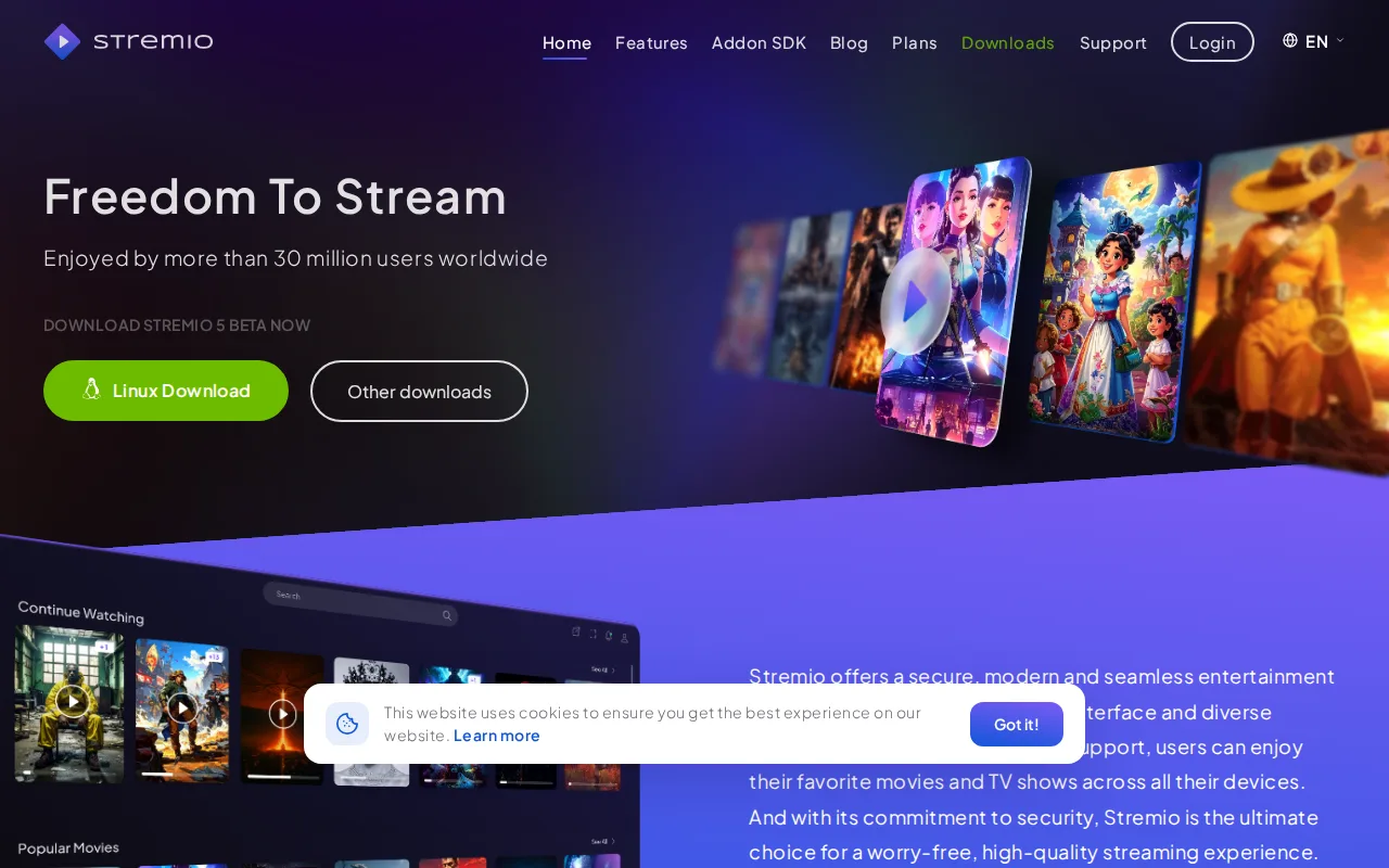 Screenshot of Stremio
